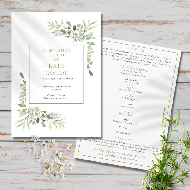 Programa Orden de Servicio Funeral de Memorial de Follaje V (Subido por el creador)