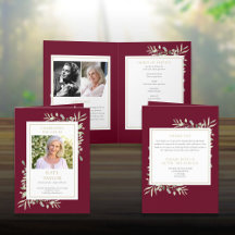 Orden de Servicio Funeral Memorándum Plegado de Ve