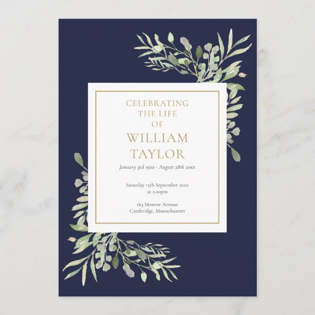 Programa Orden de Servicio Funeral Memorial de Follaje Verd (Anverso)