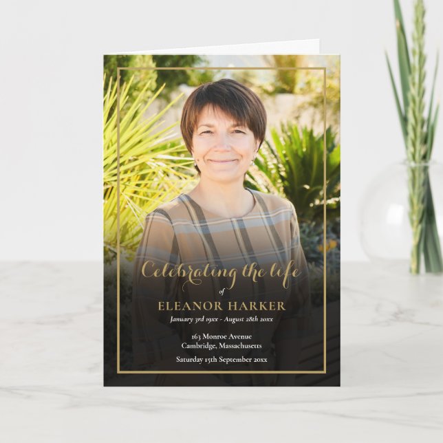 Programa Orden de Servicio Funeral Memorial Fotográfico Ple (Anverso)