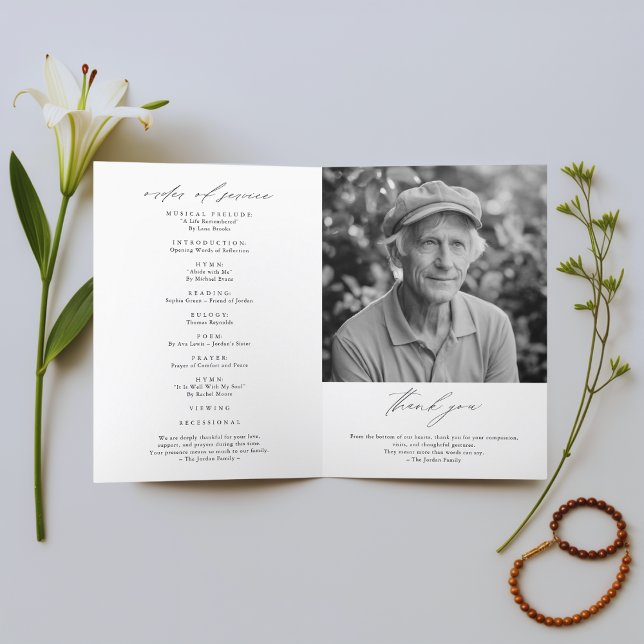 Programa Orden de servicio plegado de obituario de fotograf (Subido por el creador)