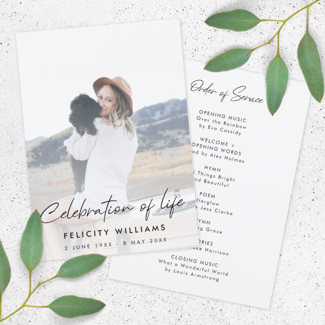 Programa Orden funeral de servicio | Celebración de la vida (Subido por el creador)