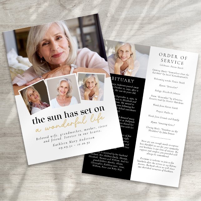 Programa Orden funeral de servicio de Collage de fotos mode (Subido por el creador)