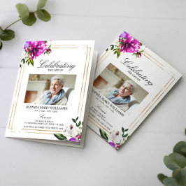 Programa Orden funeral de servicio | Flores moradas