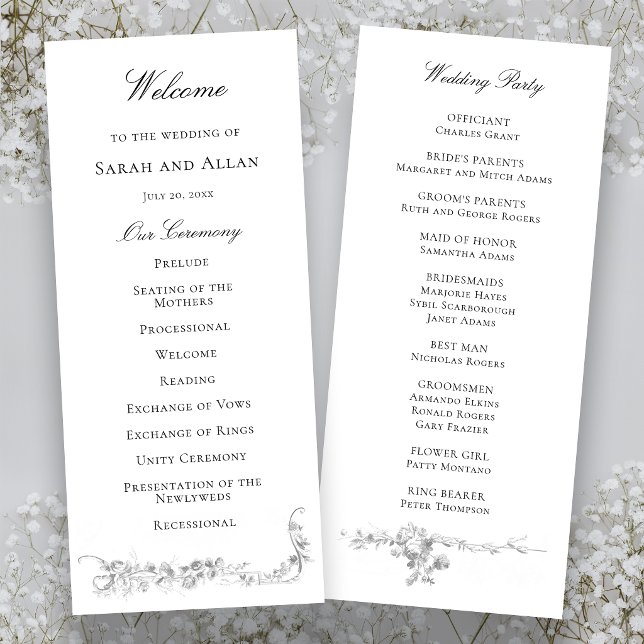 Programa Ornate Classic French Rose Border Wedding (Subido por el creador)