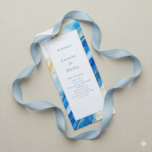 Programa Oro azul Elegante orden de ceremonia moderno boda