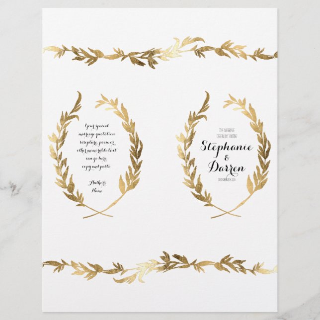 Programa Oro Ceremonia Olive Laurel Wreath (Anverso)