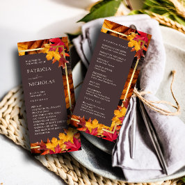 Programa Otoño Woody Brown y Elegante Boda de marcos dorado