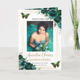 Programa Padrinos de fotos de Quinceanera de floral verde e