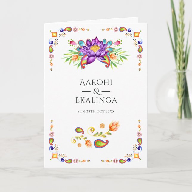 Programa Paisley Floral Indian Boda (Anverso)
