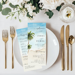 Programa Palm Tree Tropical Beach Ocean Destination Wedding