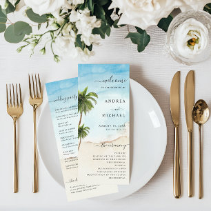 Programa Palm Tree Tropical Beach Ocean Destination Wedding