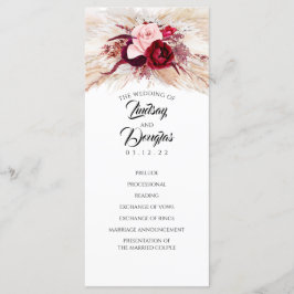 Programa Pampas Grass Burgundy Red Modern Wedn Wedds Progra