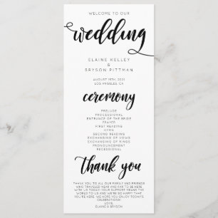 Programa para la ceremonia de boda elegante