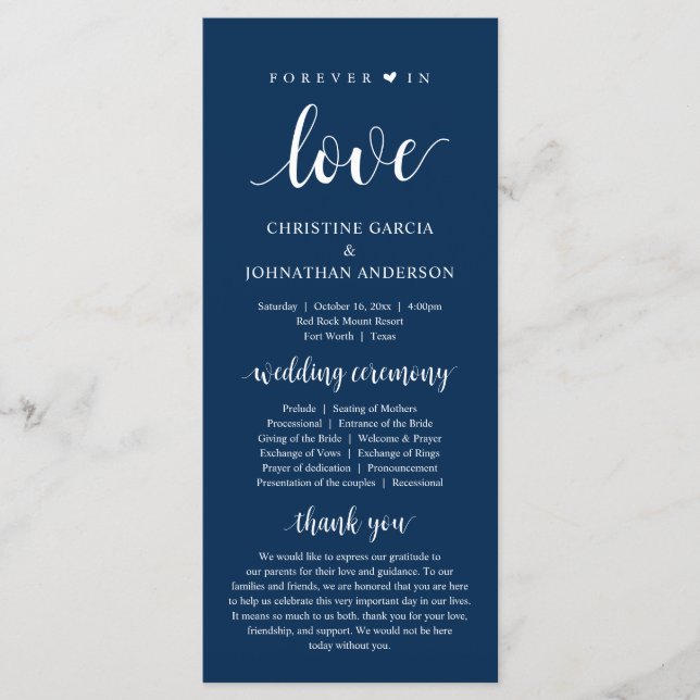 Programa Para siempre enamorado, Boda moderna, Navy Pro (Anverso)