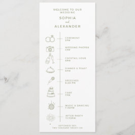 Programa para una boda moderna.