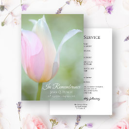 Programa Pastel Tulip Spring Funeral Memorial Service
