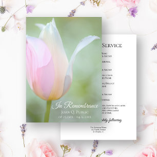Programa Pastel Tulip Spring Funeral Memorial Service