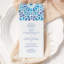 Programa Patrón de azulejos mediterráneos de acuarela azul