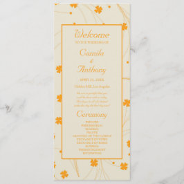 Programa Patrón de flor del naranja Beige Retro Y2K 70