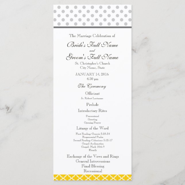 Programa Patrón de punto de la polka amarilla y cuatrefoil  (Anverso)