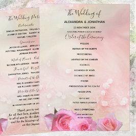 Programa perfecto de casamiento con rosas rosas ro