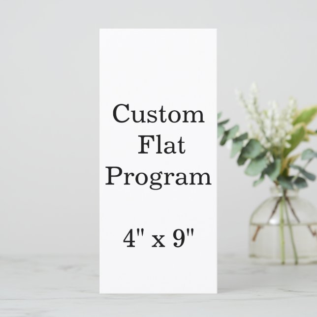 Programa personaliza simple personalizado 4" x 9" Standrad  (Anverso de pie)