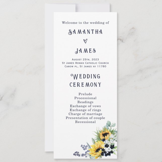 Programa personalizado de matrimonio entre azules  (Anverso)