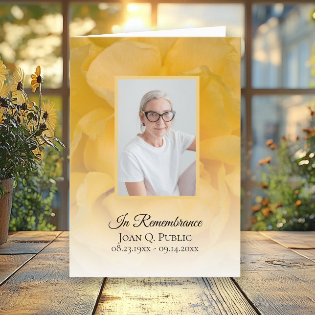 Programa Petulería de flores de rosa amarilla Funeral Servi (Subido por el creador)