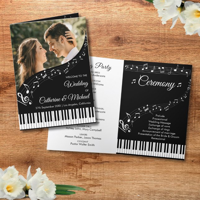 Programa Piano Musical Notes Black & White Photo Boda (Subido por el creador)
