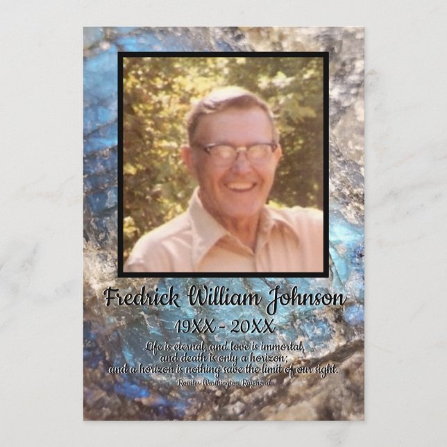 Programa Piedra azul labradorita con cita y foto cuadrada (Anverso)