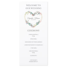 Pink Shades Heart on Wildflowers for Wedding