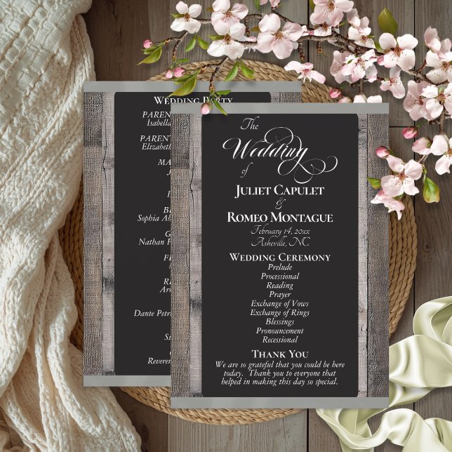 Programa Pizarra en Madera y Cinta de Salvia - Boda (Subido por el creador)