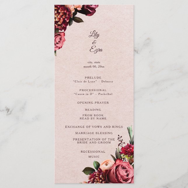 Programa Plano Burgundy y Blush (Anverso)