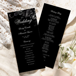 Programa plano clásico de Boda negro gótico