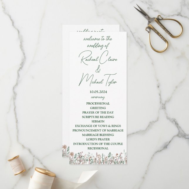 Programa plano de Boda de flores (Anverso/Reverso In Situ)