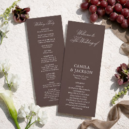 Programa Plano de Ceremonia de Boda Marrón