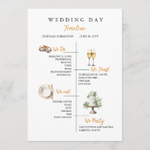 Programa Plano de Cronología de Boda en Acuarela