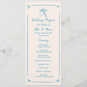 Programa plano de limón dibujado a mano