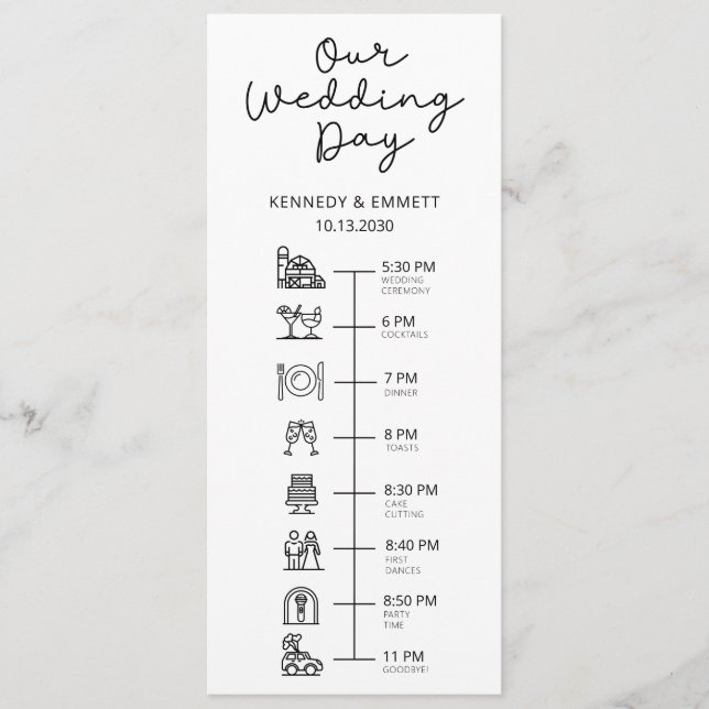 Programa Plano de Línea de Horarios para el Día de (Anverso)