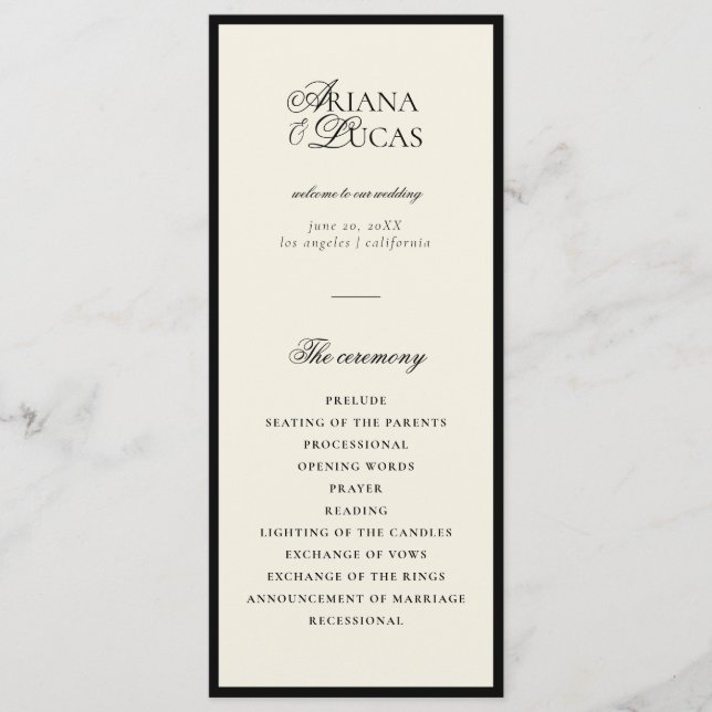 Programa plano de monograma Minimalista moderno (Anverso)