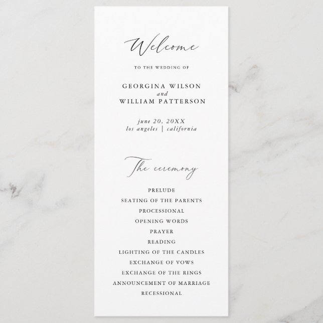 Programa plano de monograma Minimalista moderno (Anverso)