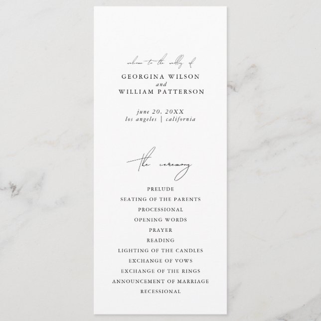 Programa plano de monograma Minimalista moderno (Anverso)