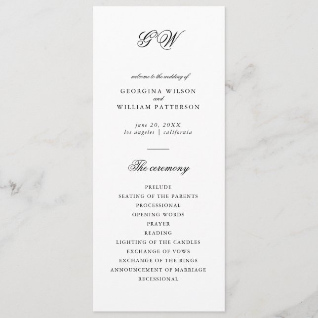 Programa plano de monograma Minimalista moderno (Anverso)