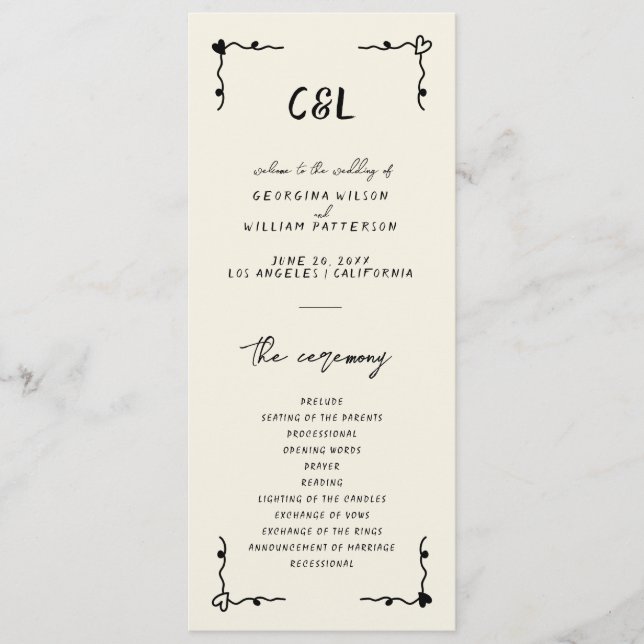 Programa plano retro manuscrito (Anverso)