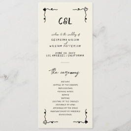 Programa plano retro manuscrito