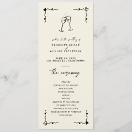 Programa plano retro manuscrito