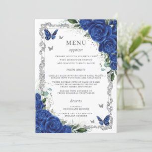 Programa Plata de Quinceanera floral azul real