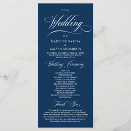 Programa plegable clásico elegante de bodas