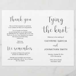 Programa plegable para Bodas modernos que atan el